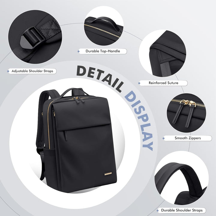 Rucksack Damen Laptop Reise Schulrucksack 15.6 Zoll mit Laptopfach, Wasserdicht Multifunktionaler Lä