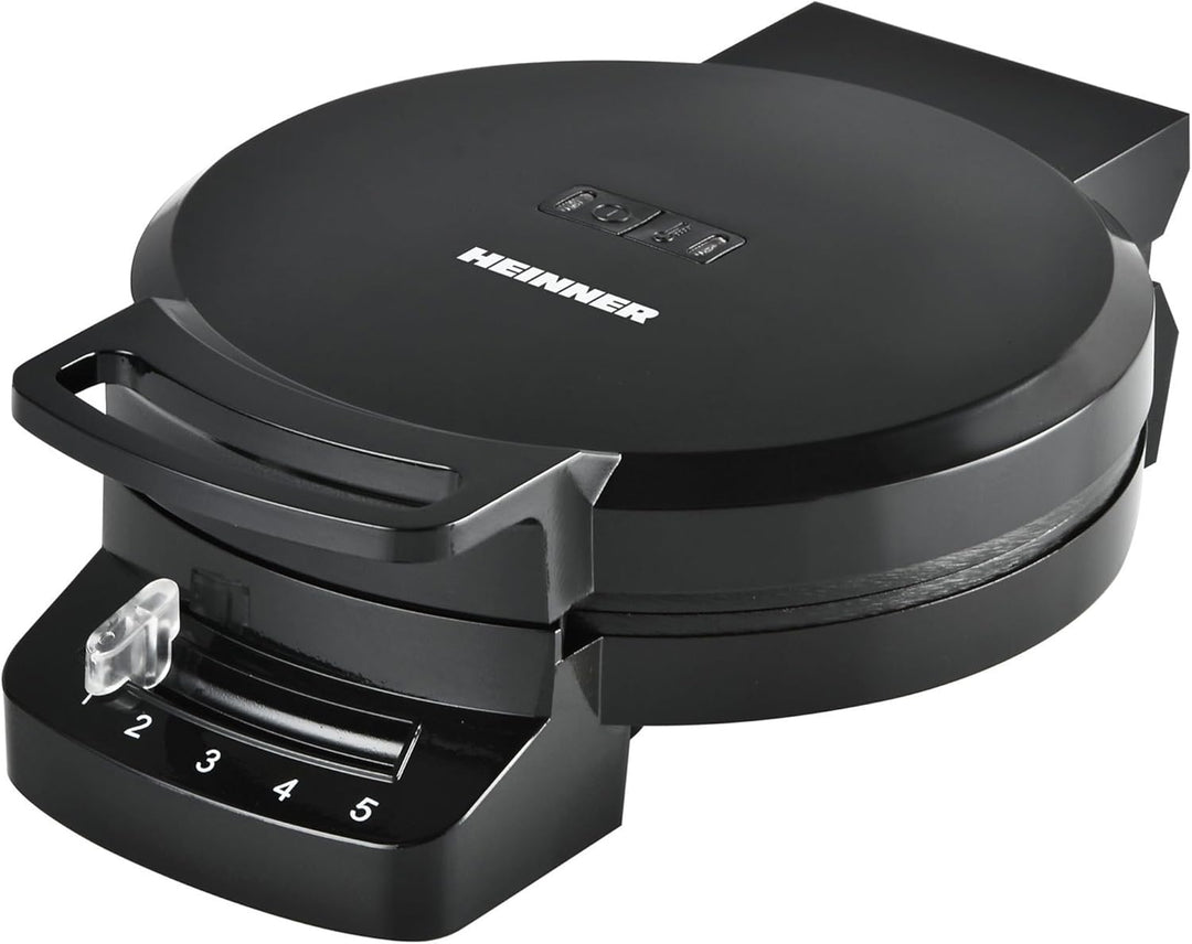 HWF-F1200BK Waffle Iron – 1200W Power, Non-Stick Coating, Adjustable Thermostat, Vertical Storage, W