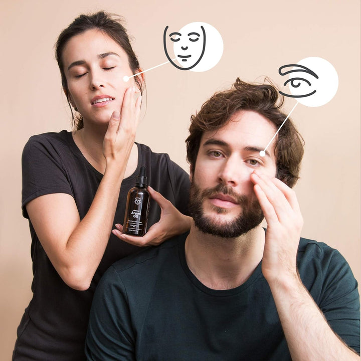 Bionoble Arganöl Bio 100ml - 100% Rein, Natürlich und Kaltgepresst & Rizinusöl Bio 100ml - 100% Rein