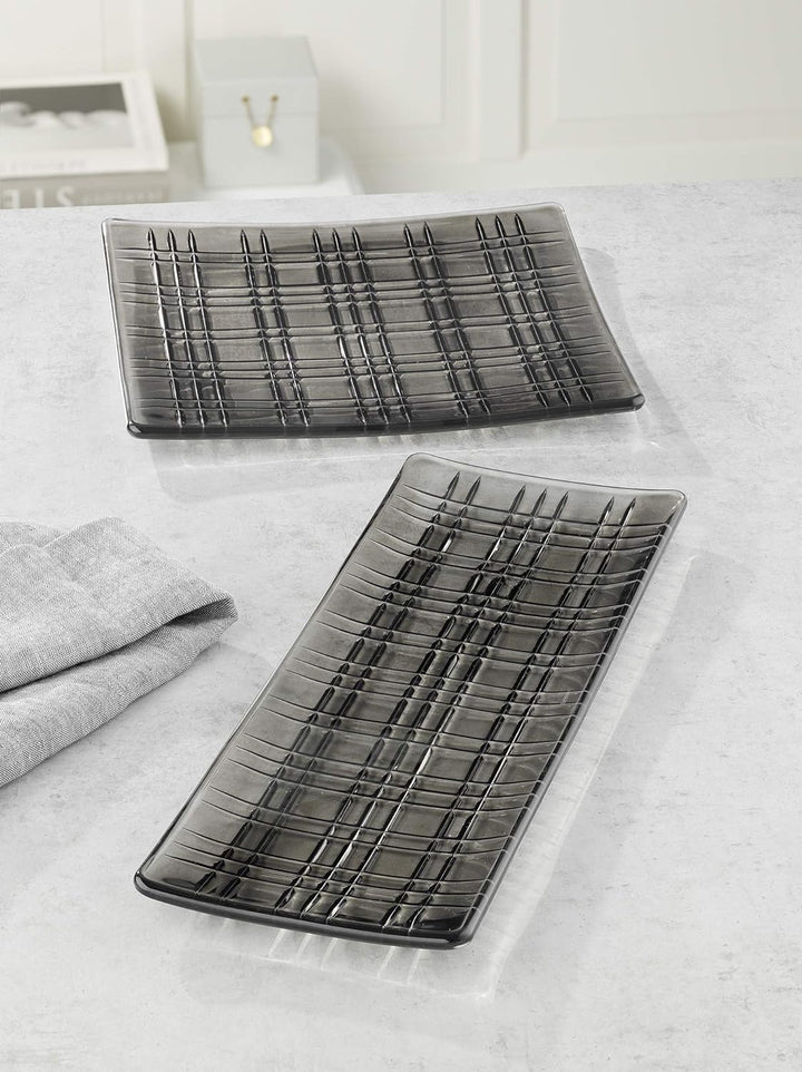 Spiegelau & Nachtmann, Servierplatten-Set, 2-tlg., Quadratisch, Kristallglas, Square, Grösse: 21 cm,
