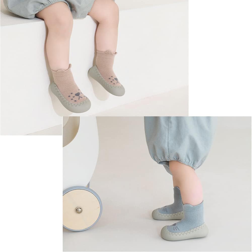 Baby Sockenschuhe Rutschfeste Niedlicher Cartoon Weicher Stricken Babybodenschuhe Kleinkind Schuhe 1