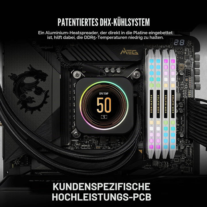 Corsair Dominator Platinum RGB DDR5 RAM 64GB (2x32GB) 5600MHz CL40 Intel XMP iCUE Kompatibel Compute
