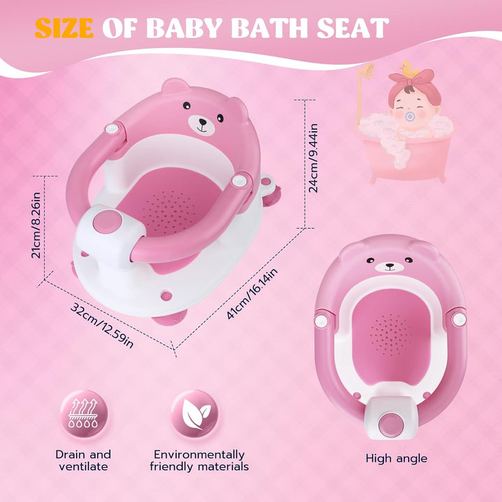 Badewannensitz Baby ab 6 Monate, Wissenschaftlicher Wirbelsäulenschutz, Mit 4 Starke Saugnäpfe und K