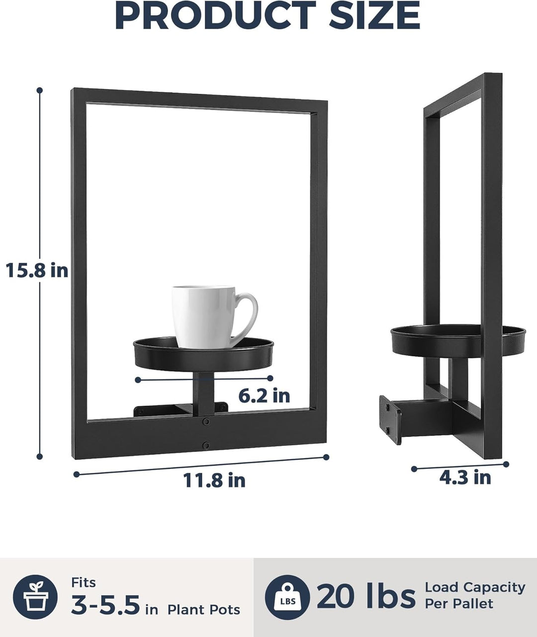 Bamworld Wandbehang Pflanzgefässe für Zimmerpflanzen 2 Set Wand Blumenständer Moderner Pflanzenständ