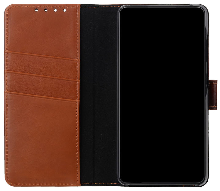 StilGut Talis kompatibel mit Samsung Galaxy A72 Hülle mit Kartenfach aus Leder, Wallet Case, Lederhü