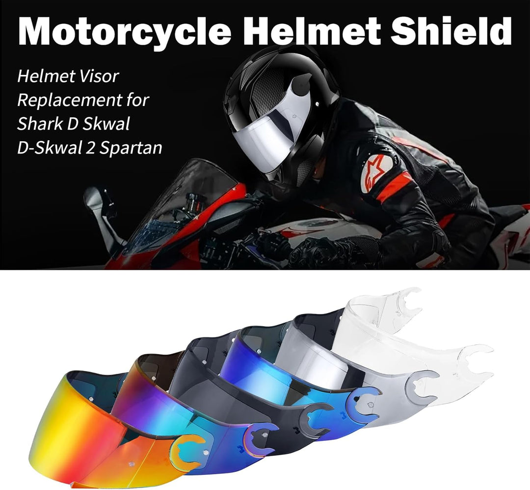 Helmvisier für Shark D Skwal D-Skwal 2 Spartan,Motorradhelm Visier,Motorrad Windschutz Helm Objektiv