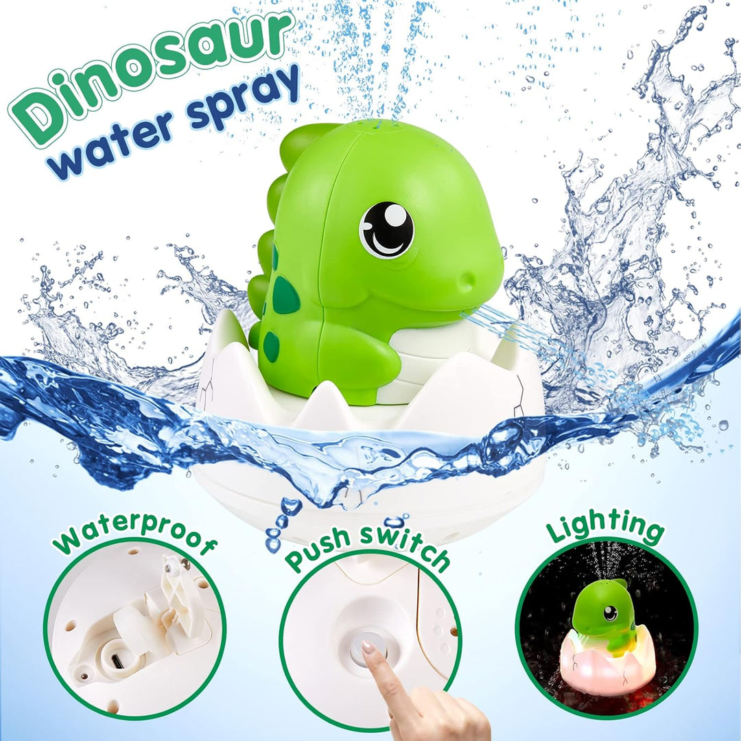 Gigilli Dinosaurier Baby Badespielzeug, Wiederaufladbares Babyspielzeug Leuchtendes Badespielzeug, S