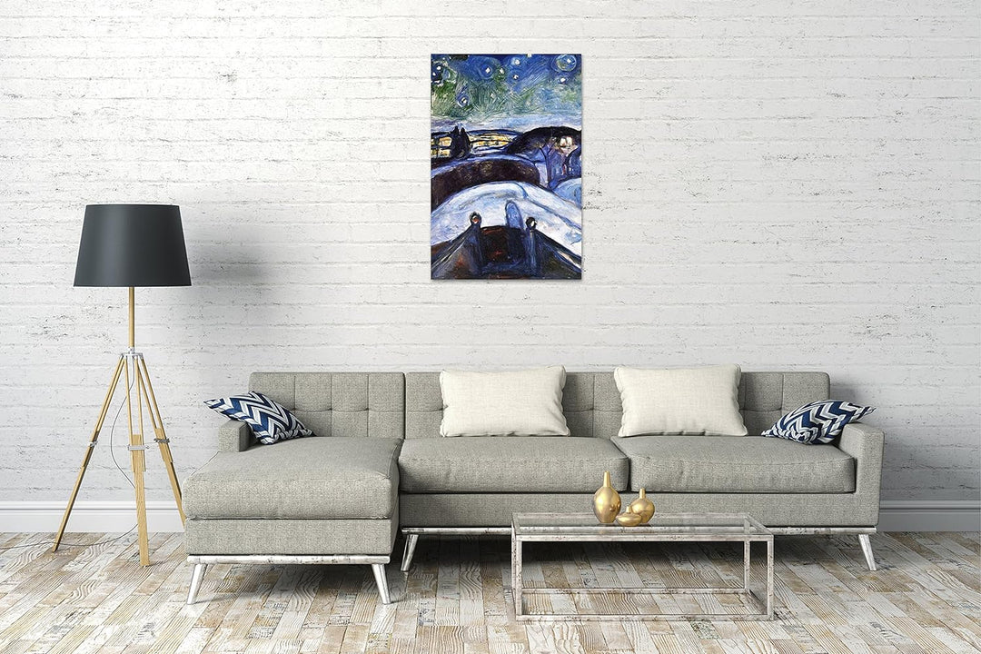 Printed Paintings Leinwand (80x120cm): Edward Munch - Sternennacht 80x120 cm, 80x120 cm
