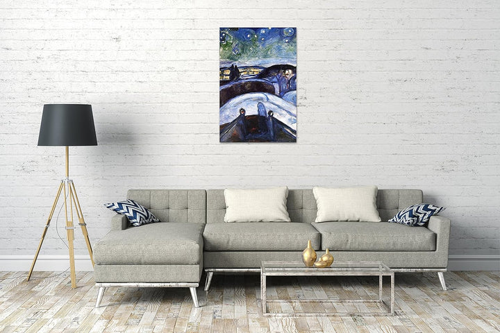 Printed Paintings Leinwand (80x120cm): Edward Munch - Sternennacht 80x120 cm, 80x120 cm