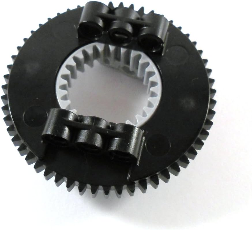 LEGO Technic - 2 Drehkränze zweifarbig in schwarz / neuem hellgrau