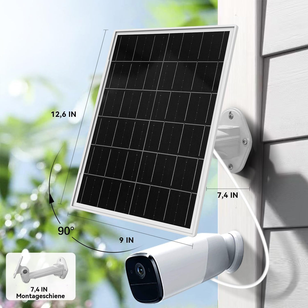 Solarpanel für Trail-Kamera, Spielkamera, Sicherheitskameras, eingebauter wiederaufladbarer 20.000 m