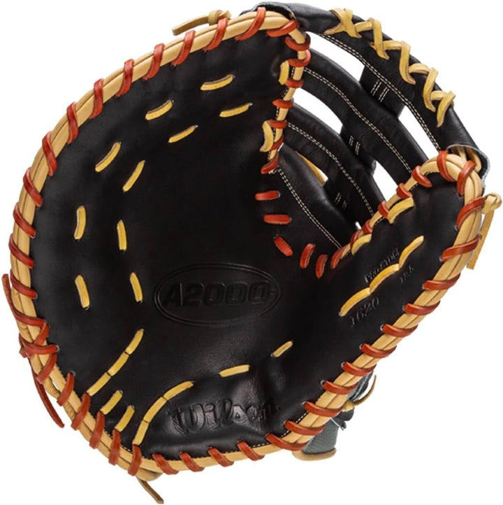 WILSON A2000 Baseball-Handschuh-Serie Linke Hand Wurf First Base SuperSkin Handschuh, 31,8 cm, Grau/