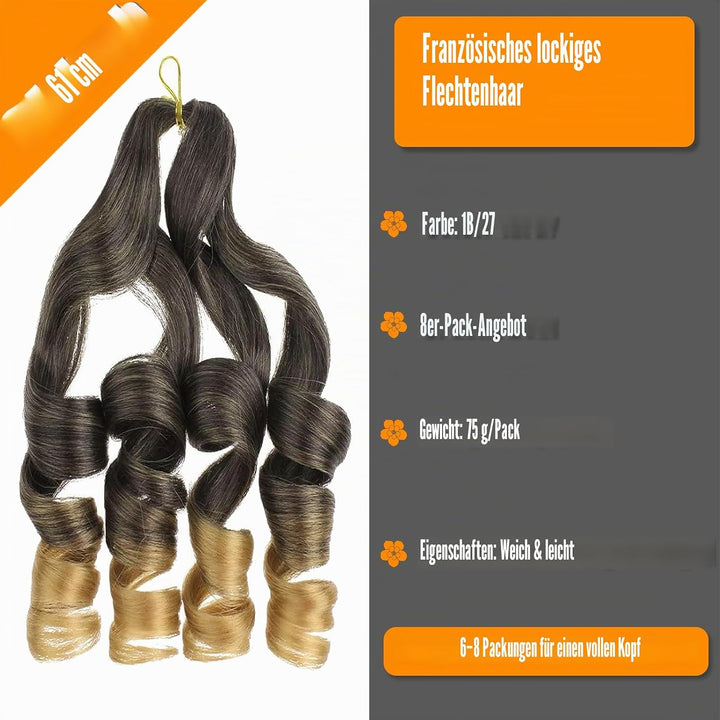 Curly Braiding Hair 8 packs 24 Inch French Curly Braiding Hair 1B/27 Bouncy Braiding Hair Extensions