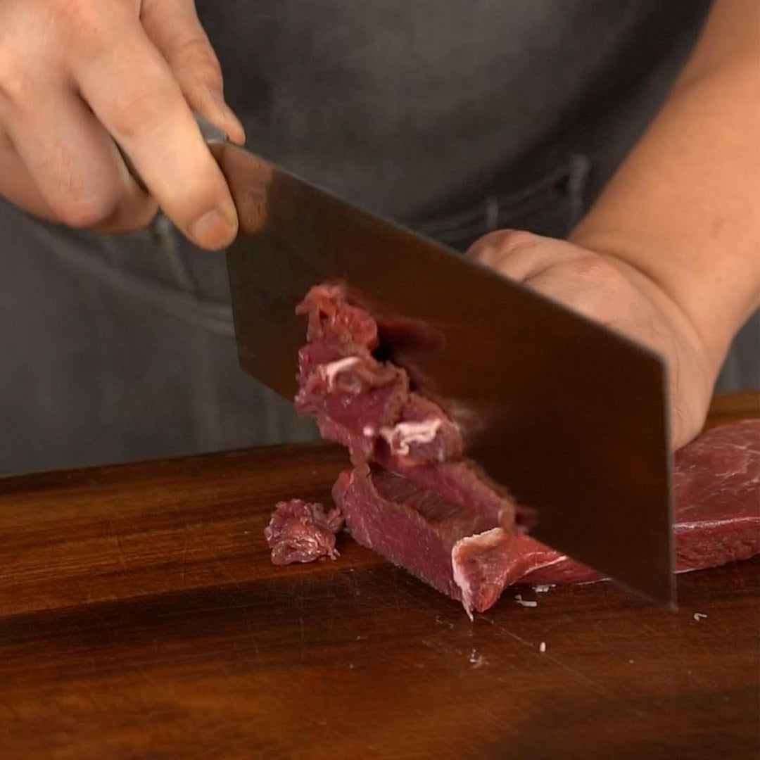 SHI BA ZI ZUO Chinesisches Gemüsemesser 7-Zoll-Slicer-Messer mit Stahlgriff Küchenmesser zum Schneid