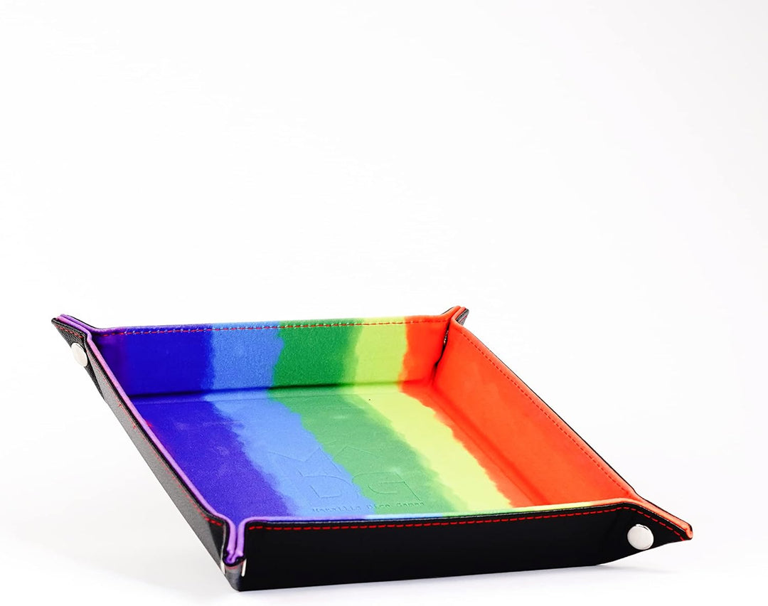 Metallic Dice Games LIC538 10 x 10 in. Velvet Folding Dice Tray44; Watercolor Rainbow Aquarell Regen