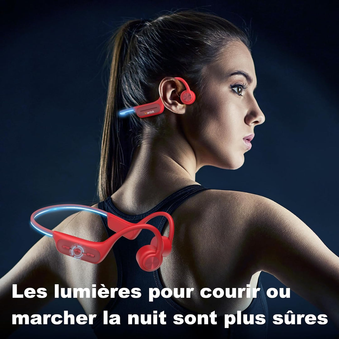 Wantek Knochenschall Kopfhörer Bluetooth 5.4,Open Ear Schwimmen Kopfhörer mit 32GB MP3 Speicher,Kabe