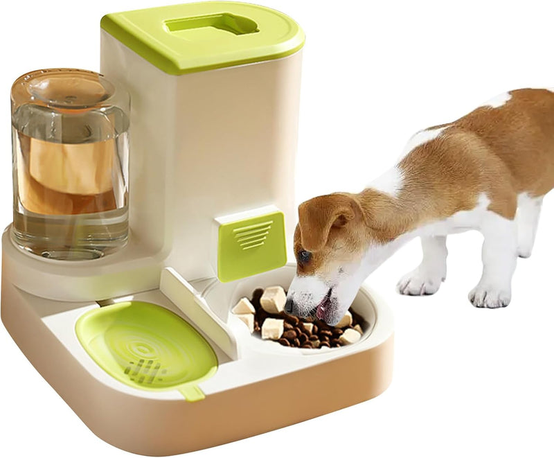 PETCUTE 2-in-1 Automatischer Futter und Wasserspender für Haustiere,Futterspender für Katzen mit gro