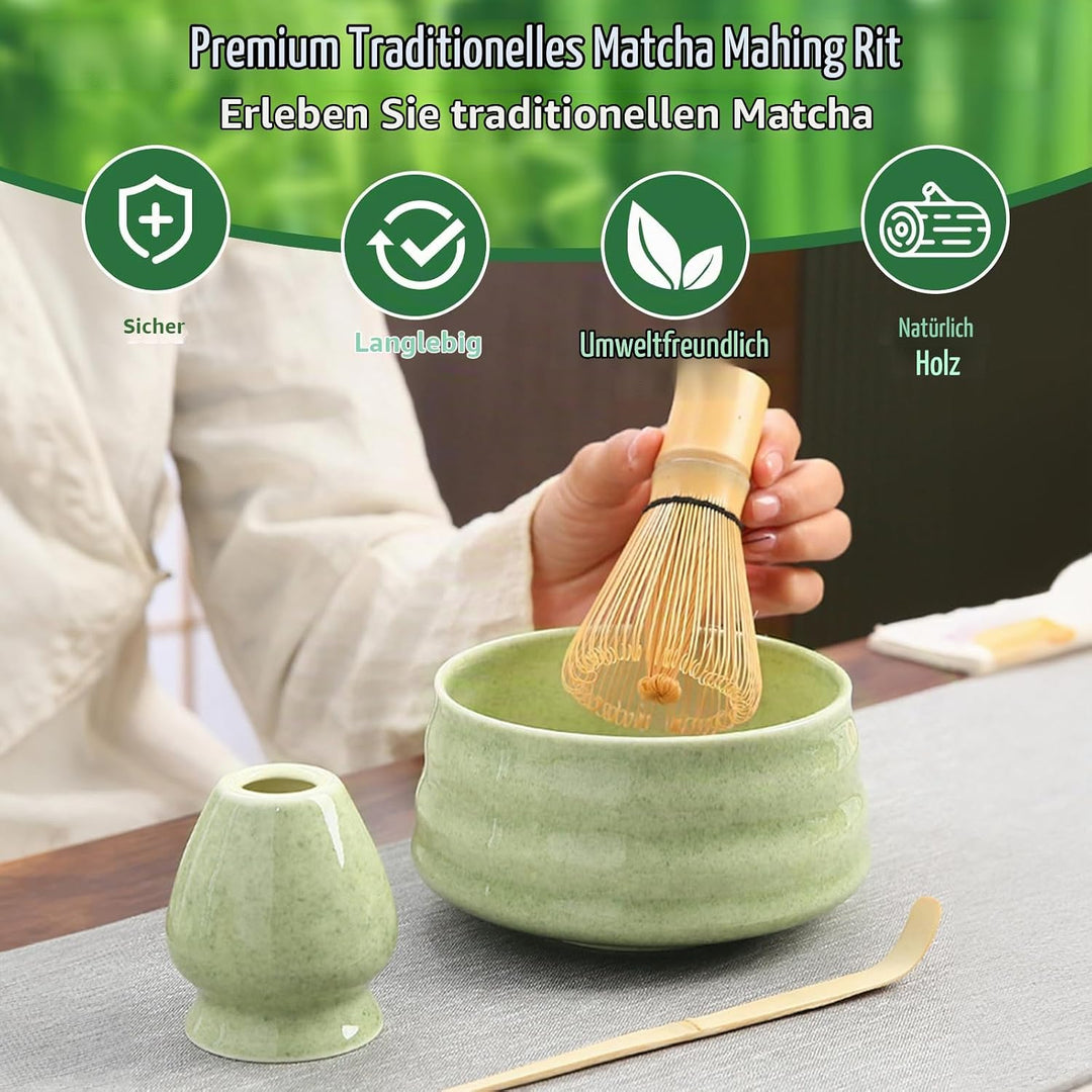 Matcha Set, 8 Stück Matcha Besen Set, Matcha Tea Set,Stylisches Matcha Set, Matcha Schale, Chasen, M