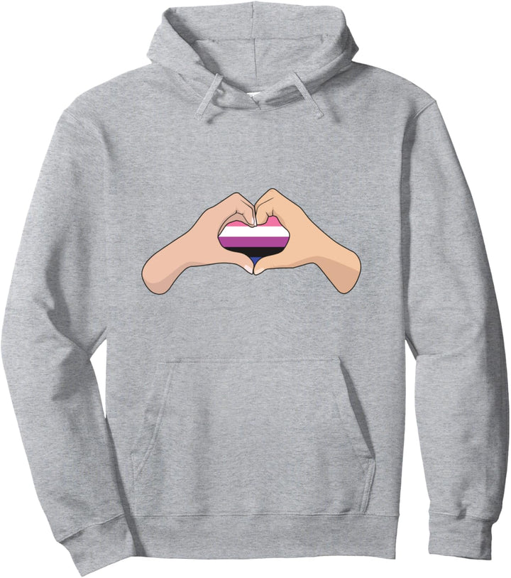 LGBTQ Genderfluid Pride Flag — Hand-Herz-Zeichen Genderfluid Pullover Hoodie