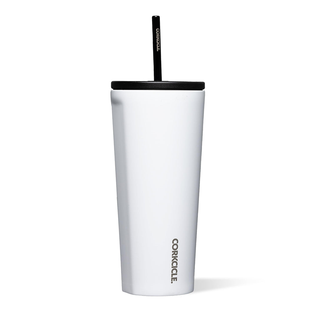 Corkcicle Becher mit Strohhalm und Deckel, wiederverwendbare Wasserflasche, dreifach isolierter Edel