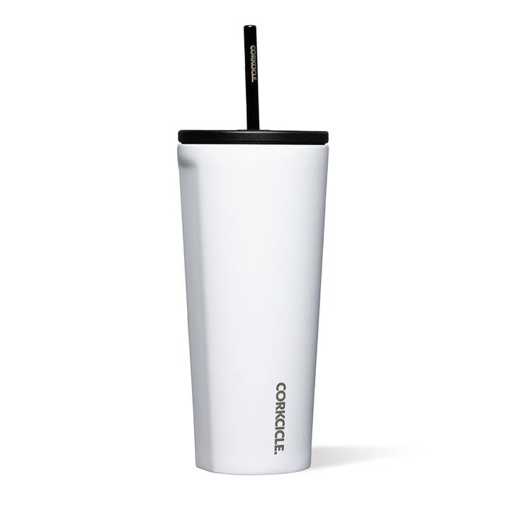Corkcicle Becher mit Strohhalm und Deckel, wiederverwendbare Wasserflasche, dreifach isolierter Edel
