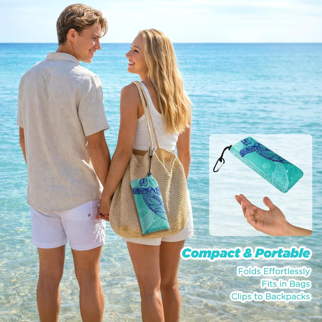 Sandfreie Stranddecke 200x140 cm – Ultraleichte & Kompakte Strandmatte | Wasserdichte Picknickdecke