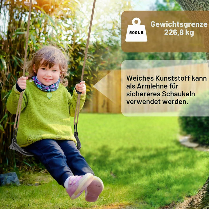 SELEWARE Schaukel Outdoor Kinder Schaukelsitz - Indoor Erwachsene Swing Schwarz Schaukelbrett Höhenv