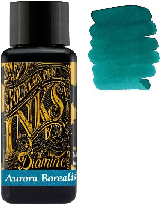 Diamine Füllfederhalter-Tinte, 30 ml, Farbrad, 6 x Flaschen, Herbsteiche, Syrah, Macassar, Earl Grey