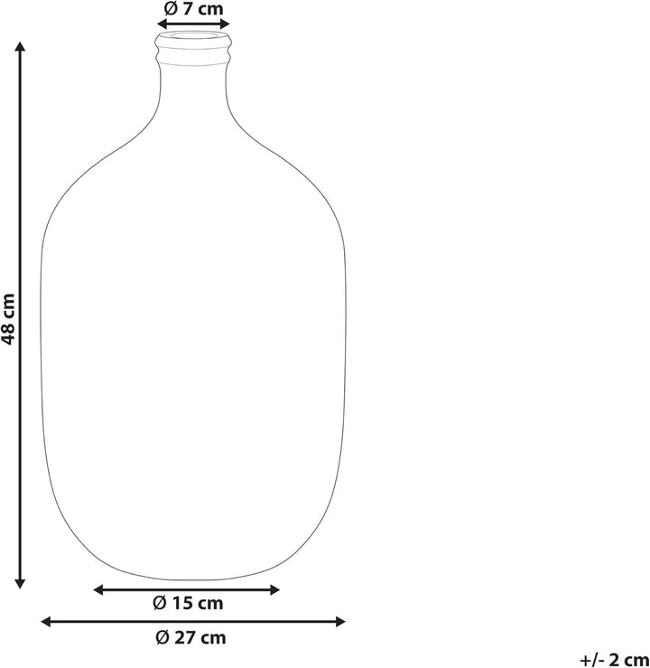 Runde Dekovase gefärbtes Glas handgefertigt blau türkis 48 cm Samosa