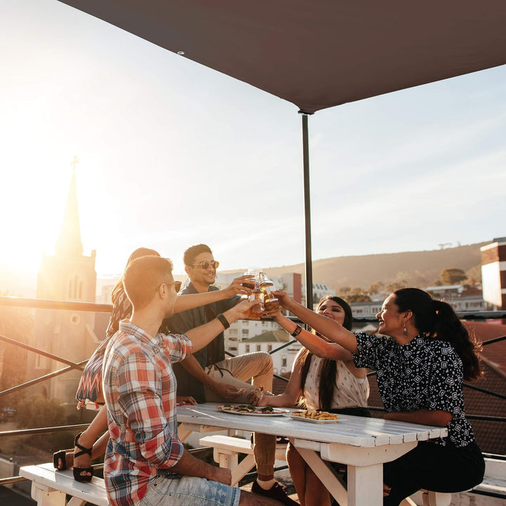 Relaxdays Sonnensegel rechteckig, wasserabweisend, UV-beständig, mit Spannseilen, Terrasse, Balkon,