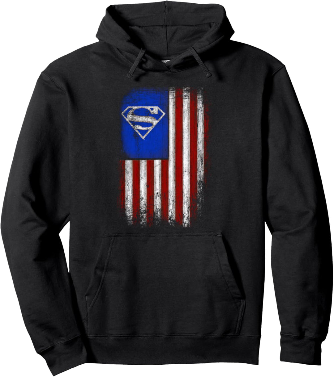 Superman Old Glory Shield Pullover Hoodie