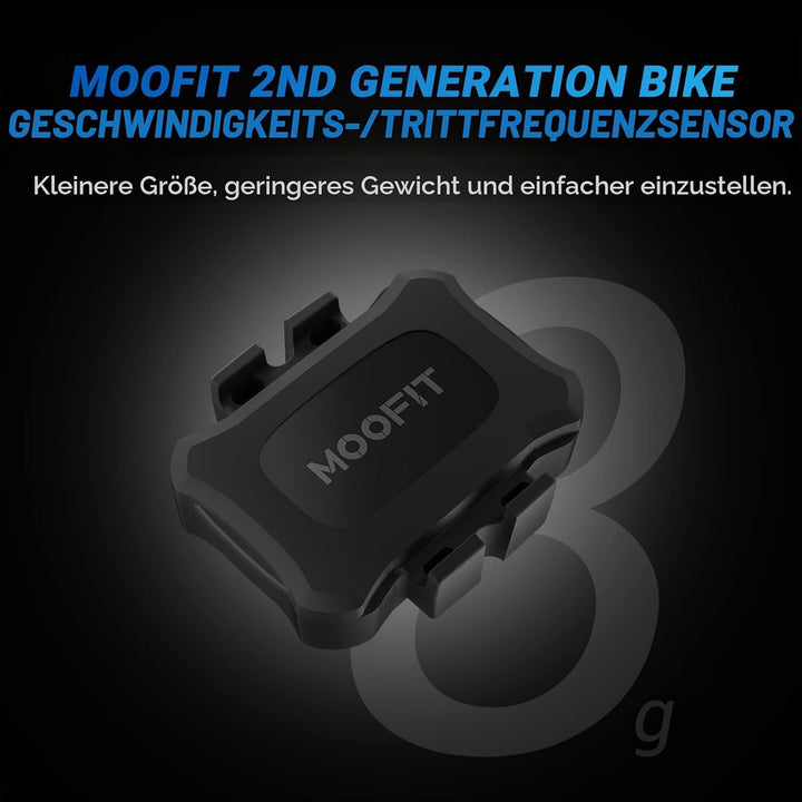 moofit CS9 Geschwindigkeitssensor und Trittfrequenzsensor,Bluetooth &amp; ANT+, Kabelloser Fahrraddrehza