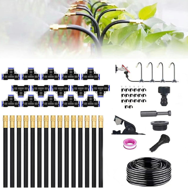 15M Bewässerungssystem Garten,360° Curved Wassernebel Nebelkühlsystem,Garten Bewässerung Kit,Sprühne