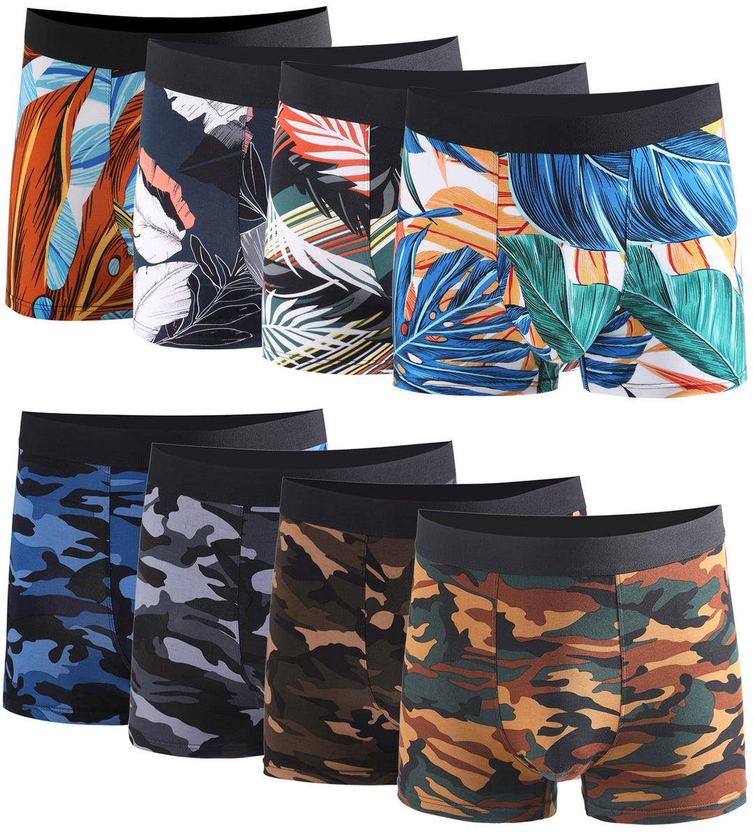 Xaanelr Boxershorts Herren Unterhosen Männer Bambus Viskose Unterwäsche Men Retroshorts 4er/8er Pack