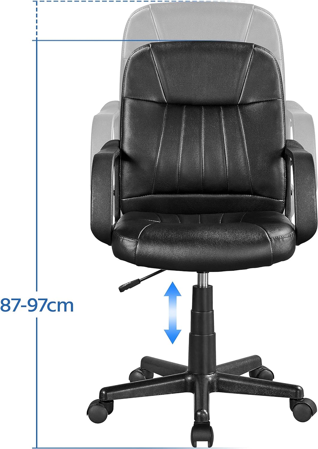 Yaheetech Bürostuhl ergonomischer Computerstuhl, Schreibtischstuhl mit Armlehne, höhenverstellbar un