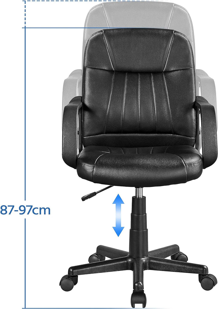 Yaheetech Bürostuhl ergonomischer Computerstuhl, Schreibtischstuhl mit Armlehne, höhenverstellbar un