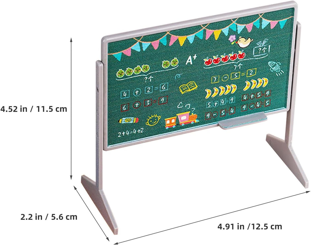 TOYANDONA 1 Set Miniatur-Klassenzimmer-Spielset inklusive Schulstuhl, Schreibtisch, Tafel, Buch, Sch