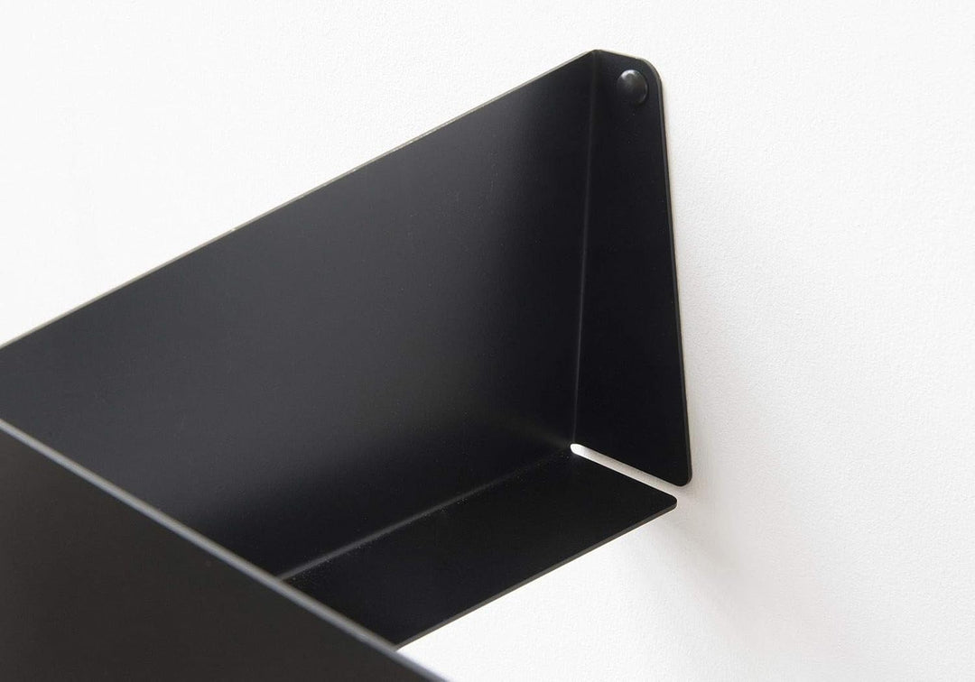 TEEbooks - 2 Schallplatten Wandhalterungen 32 cm | Vinyl Regal aus Stahl Schwarz | Unsichtbares Scha