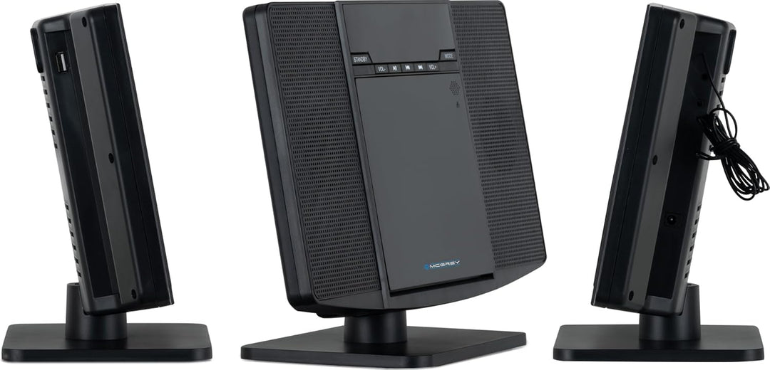 McGrey MCD-60 Vertikal Stereoanlage - Platzsparende Kompakt-HiFi mit CD/MP3-Player, USB-Slot, Blueto