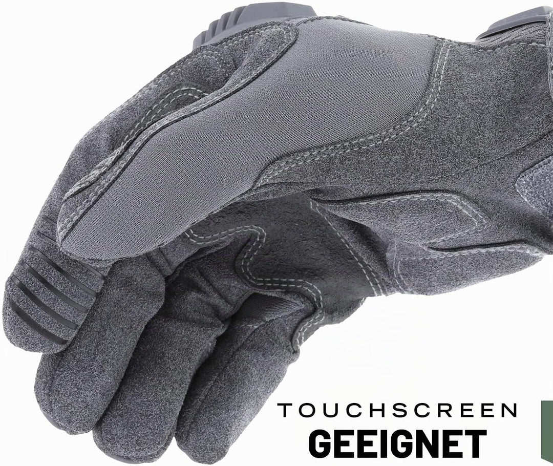 Mechanix Wear: M-Pact Wolf Grau Taktische Arbeitshandschuhe – Berührungsfähig, Aufprallschutz, Absor