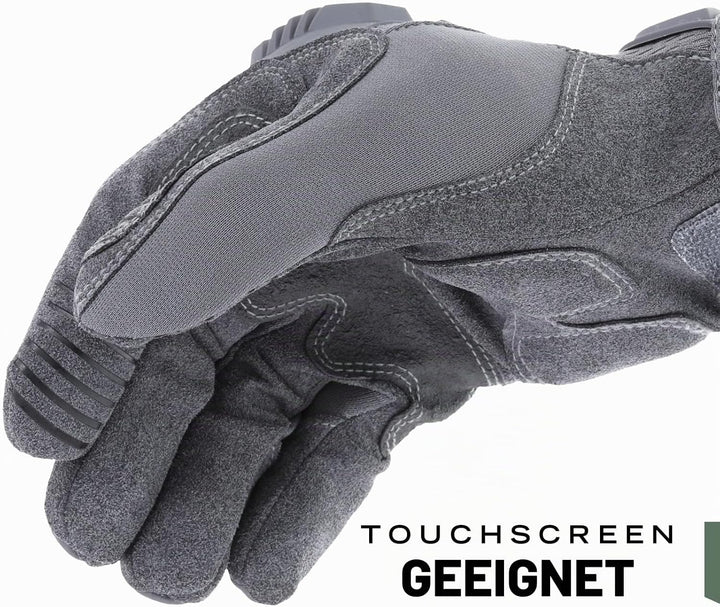 Mechanix Wear: M-Pact Wolf Grau Taktische Arbeitshandschuhe – Berührungsfähig, Aufprallschutz, Absor