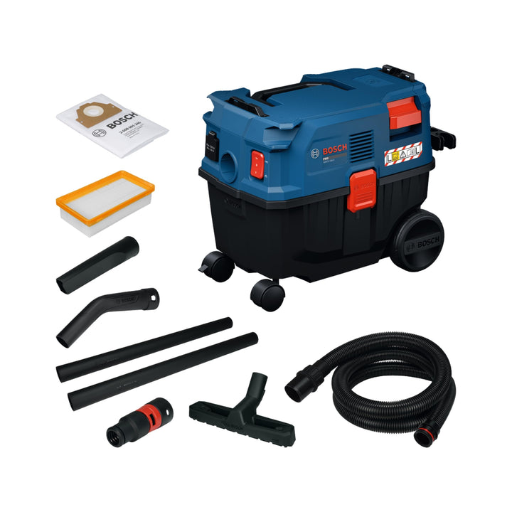 Bosch PRO Kabel-Nass-/Trockensauger GAS12-25LS (inkl. Kunststoff-Verlängerungsrohre, Flachfaltenfilt
