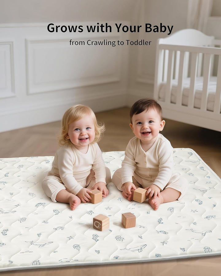 Fortella Krabbelmatte Baby Faltbar 120x120cm, Verdickte Rutschfeste Krabbeldecke für Baby Schaumstof