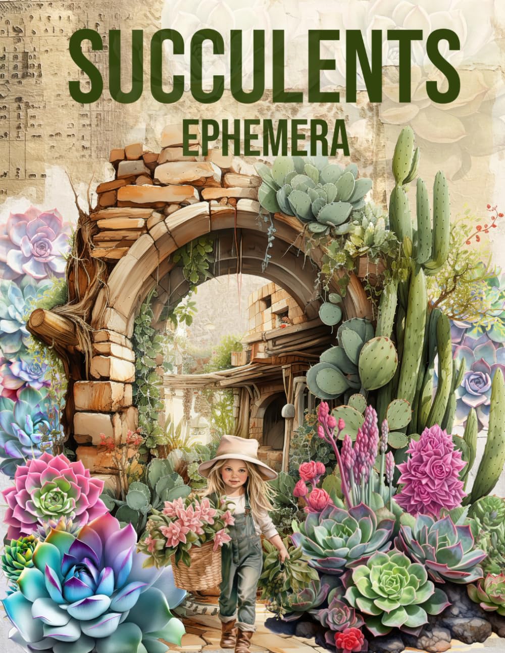 Succulents Ephemera Book: High Quality Images Of Botany and Plants For Paper Crafts, Scrapbooking, M