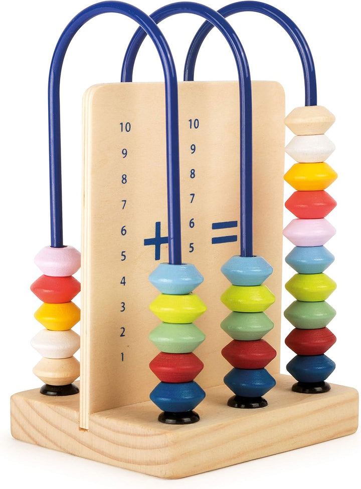 small foot Kleine Rechenschleife "Educate" aus Holz mit bunten Holzperlen, Rechenspiel für unterwegs