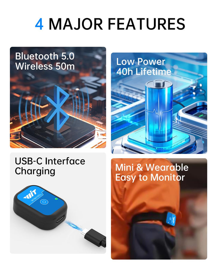 [Bluetooth Mini 5.0 Beschleunigungssensor + Neigungsmesser] WT9011DCL MPU9250 9-Achsen-Gyroskop Hoch