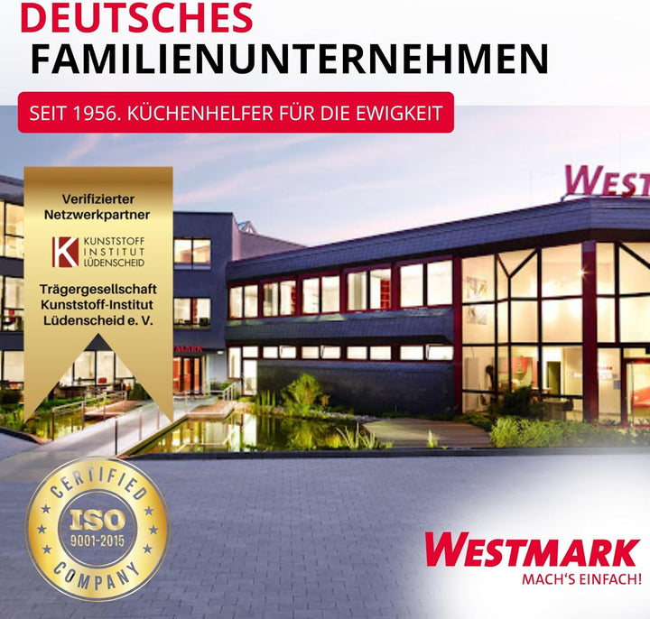 Westmark Bohnen-Schneider mit 2 Schneidöffnungen und Saugfuss, Rostfreie Edelstahl-Messer/Kunststoff