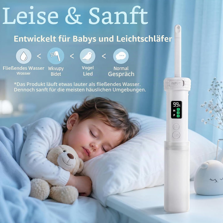Tragbares Bidet elektrisch – Kein Toilettenpapier mehr! IPX7 wasserdicht mit 180° Düse, 2 Modi (Daue