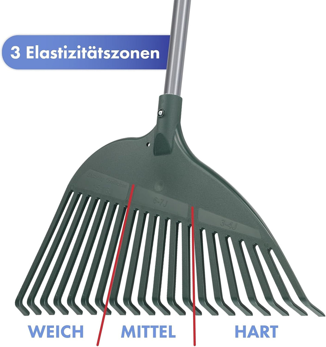 Gartenrechen rückenschonend Komfort-Rechen ergonomisch flexibel vielseitig mühelos mit Teleskopstiel