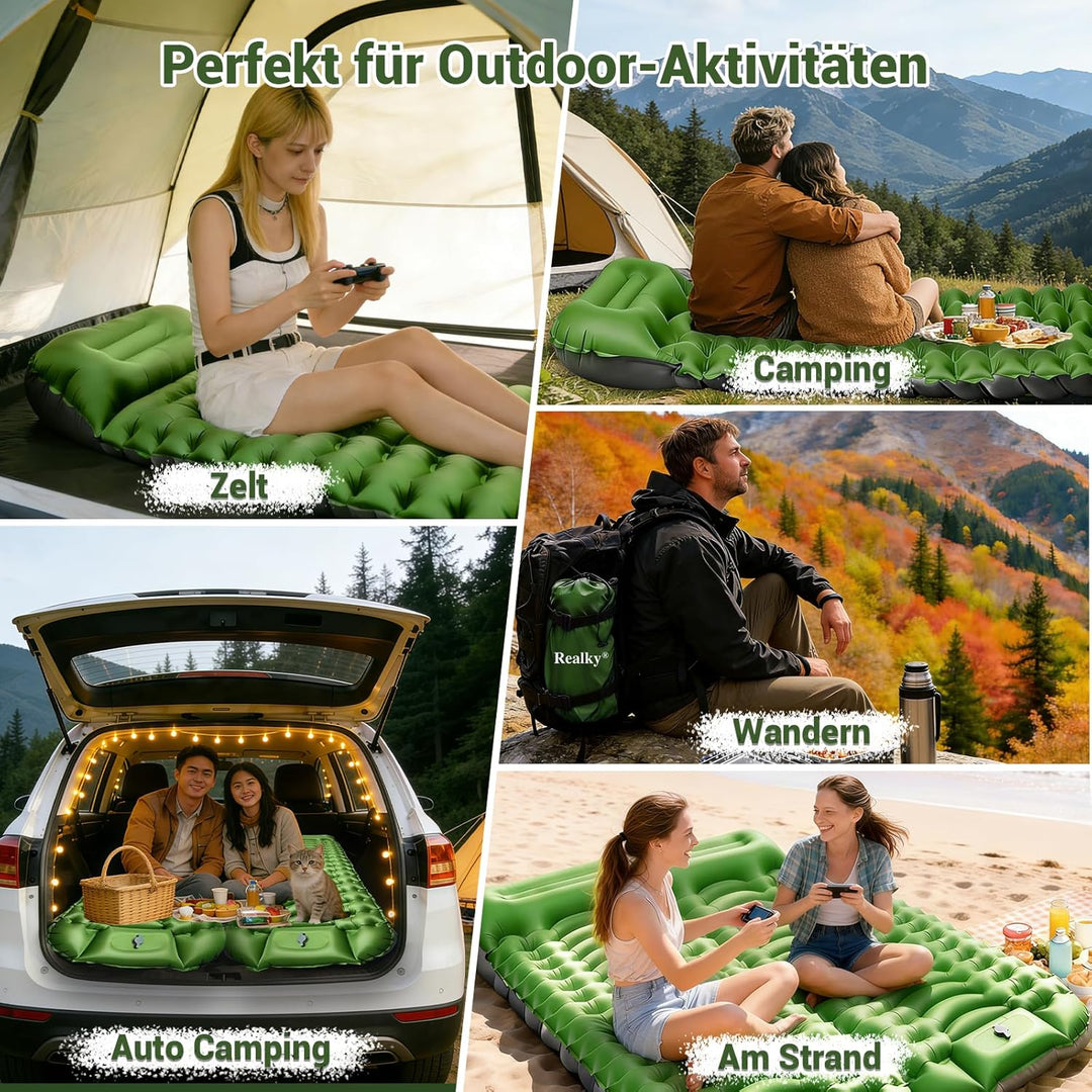 Isomatte Camping Luftmatratze Aufblasbare Matratze, Ultraleicht, Kompakte, Dick, Aufblasbar Sleeping